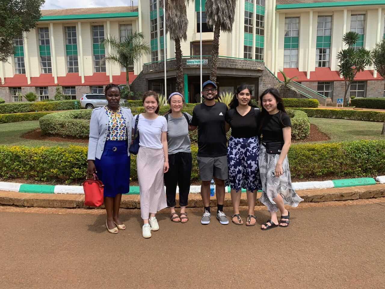 Ivey Business School students at Moi University administration building